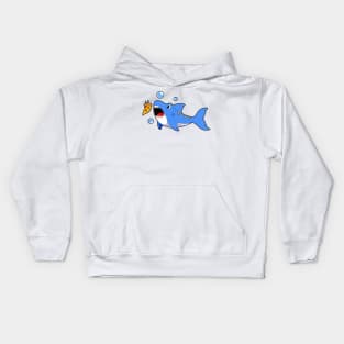 Shark with Pizza as Bait Kids Hoodie